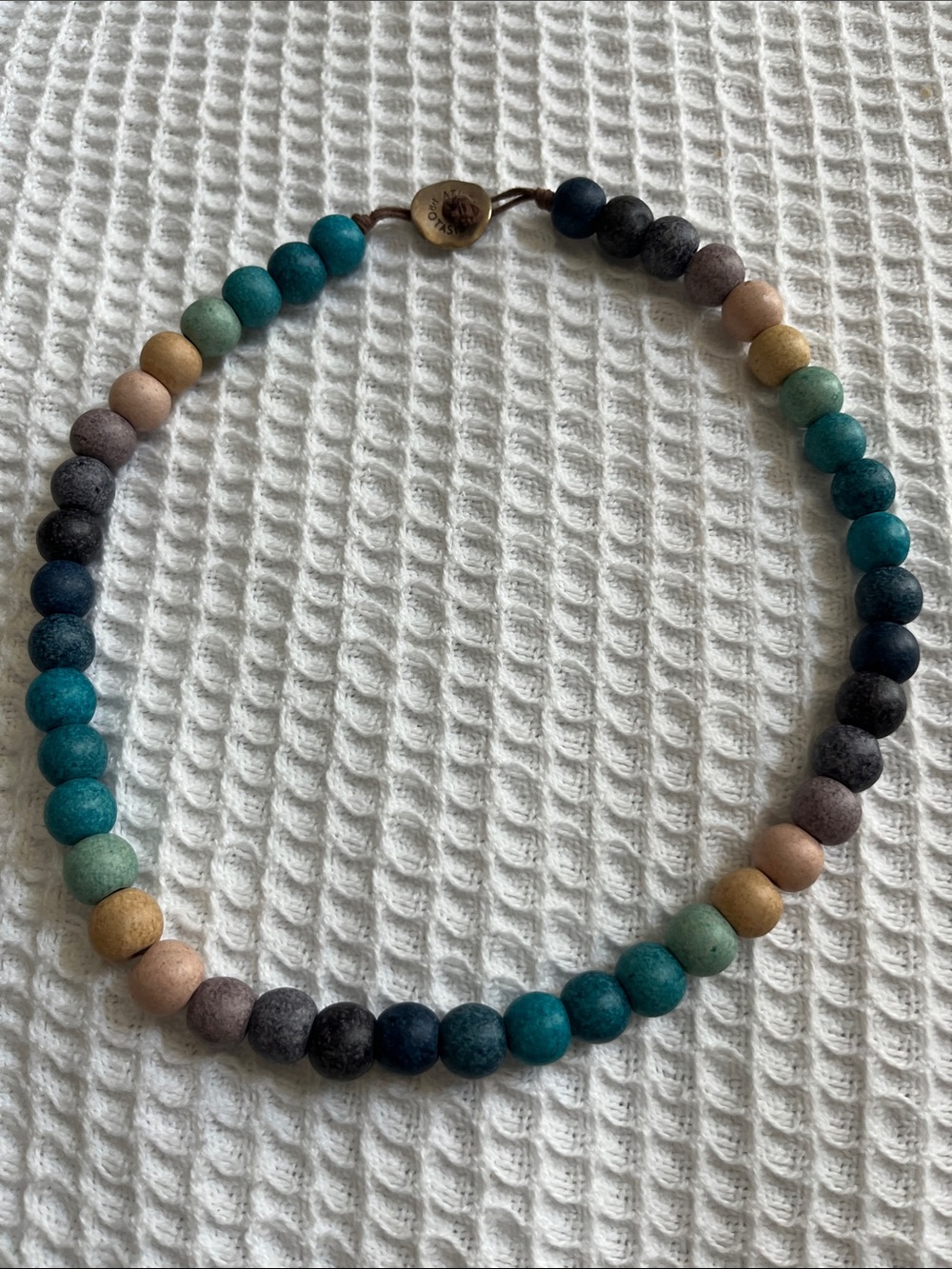Ceramic Multicolor Beaded Women's Necklace - purchased in Greece. 20”